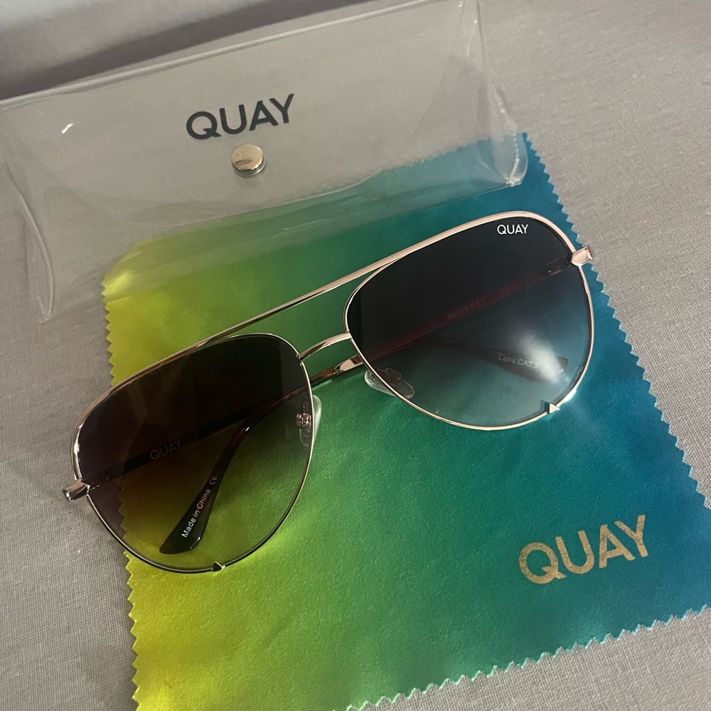Quay Australia High Key Gold Frame Sunglasses